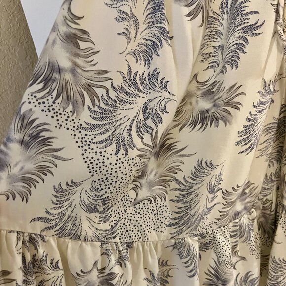 Warehouse Palm Leaf White Purple One Shoulder Tropical Dress ASO Kate Middleton - Picture 4 of 7